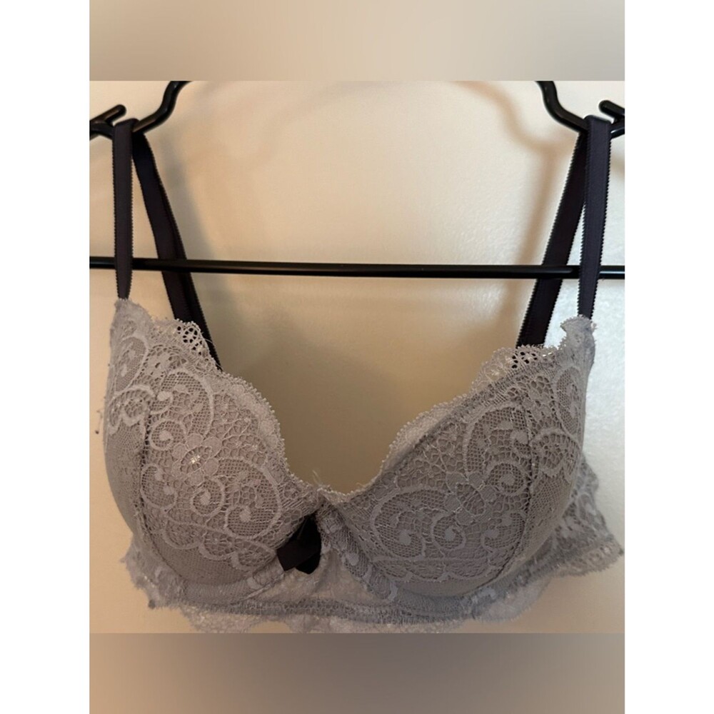 Gillligan & Omalley Grey Lace Bra Wolmen's Sz 34B